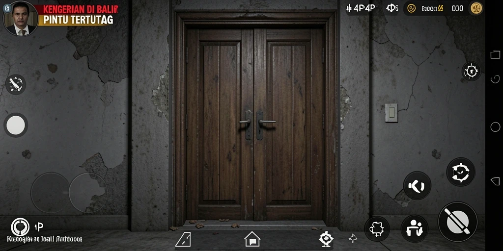 Screenshot gameplay menegangkan dari 4P4P dengan suasana horor.