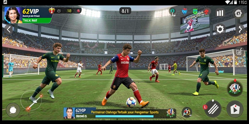 Tampilan utama gameplay 62VIP dengan aksi olahraga yang mendebarkan.
