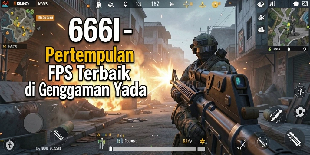 Screenshot gameplay seru dari 666I, memperlihatkan aksi tembak-menembak intens.