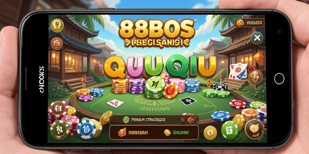 Screenshot menunjukkan keseruan gameplay QiuQiu di 88BOS.