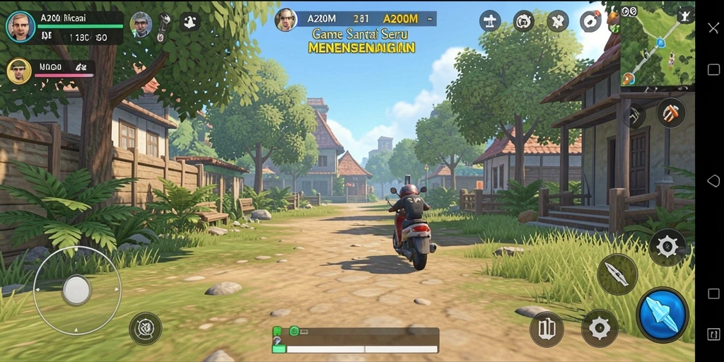 Tampilan interaktif gameplay A200M yang menarik dan menyenangkan.