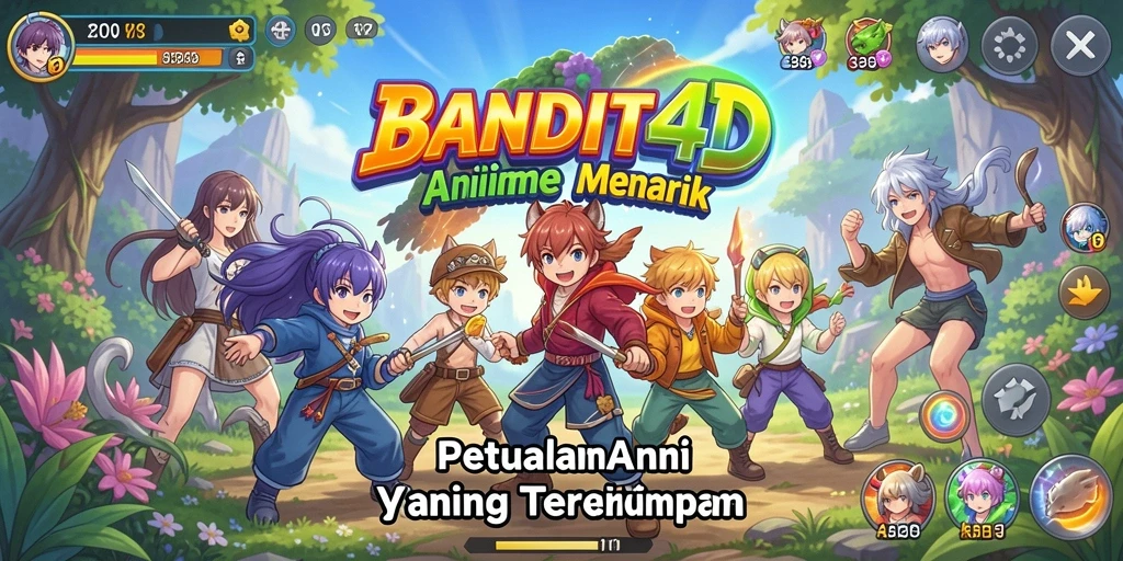 Screenshot menampilkan aksi seru dalam <strong>BANDIT4D</strong> dengan karakter anime ikonik.