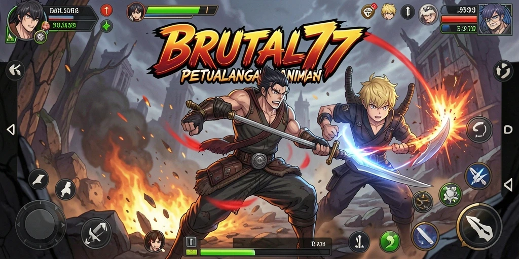 Tangkapan layar fitur gameplay dinamis di BRUTAL77.