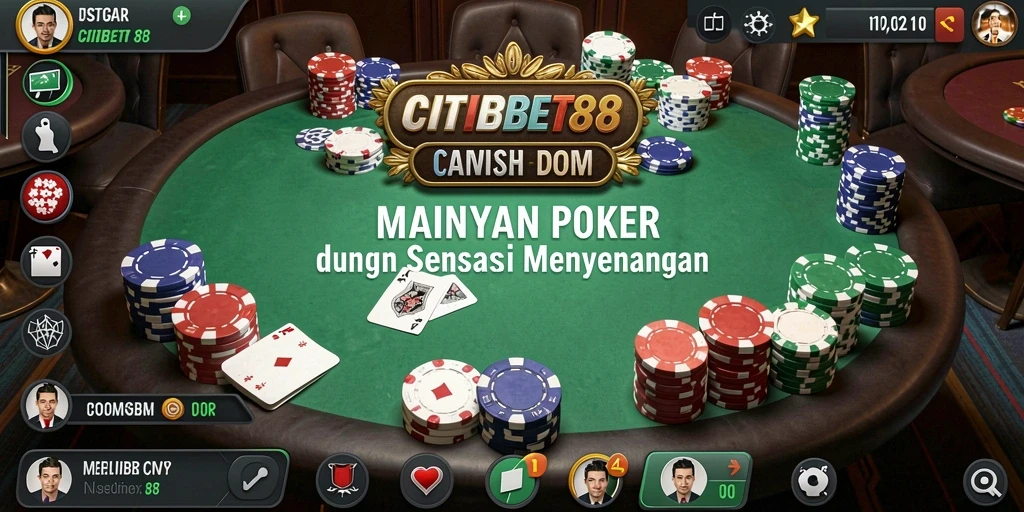 Tampilan gameplay Poker yang seru dan interaktif dari CITIBET88.
