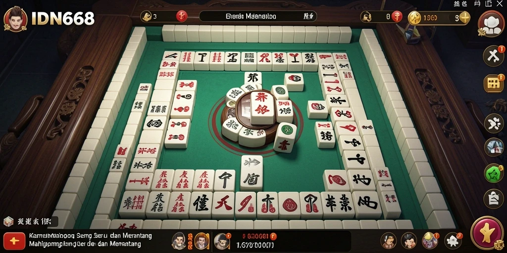 Gameplay seru Mahjong di aplikasi IDN668.