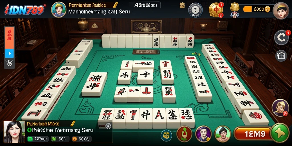 Tampilan gameplay seru dalam IDN789 yang penuh strategi Mahjong.