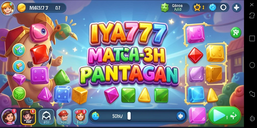 Tampilan gameplay IYA777 dengan elemen Match-3 yang menyenangkan.