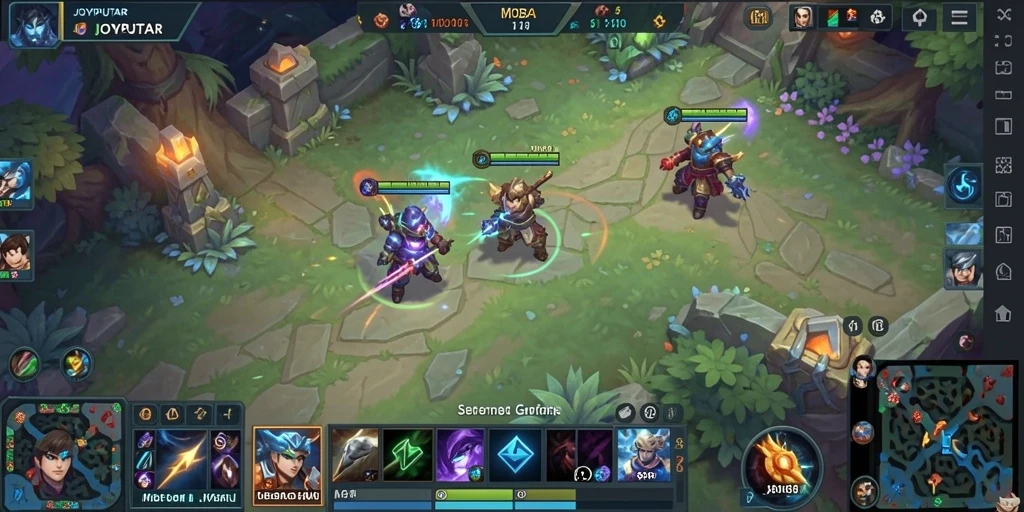 Gameplay seru dalam arena pertarungan MOBA.