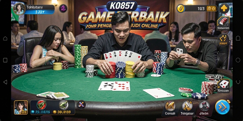 Screenshot gameplay KO857 menampilkan aksi seru game Poker.