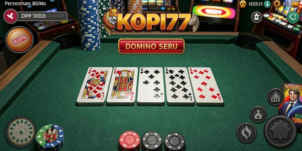 Tampilan gameplay menawan dari KOPI77 dalam permainan Domino.