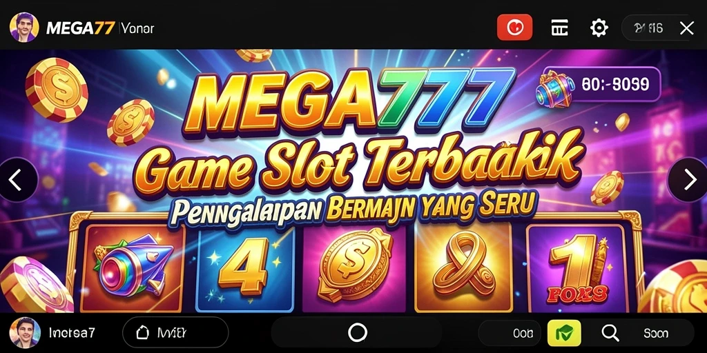 Screenshot utama MEGA777 menunjukkan gameplay Slot yang menegangkan dan menghibur.
