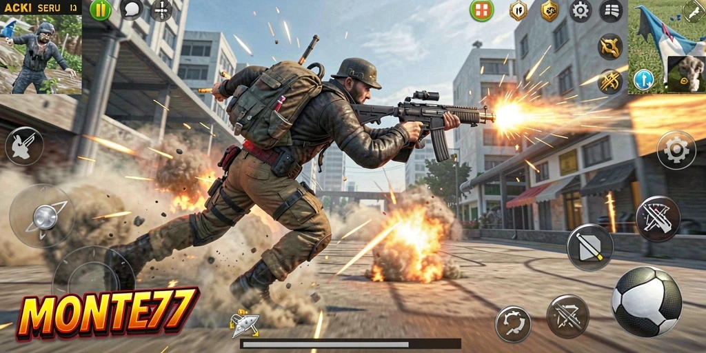 Tampilan gameplay seru dari MONTE77 dengan aksi yang mendebarkan.