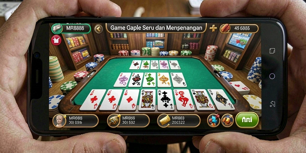 Tampilan gameplay MR888 menampilkan aksi seru permainan Gaple.