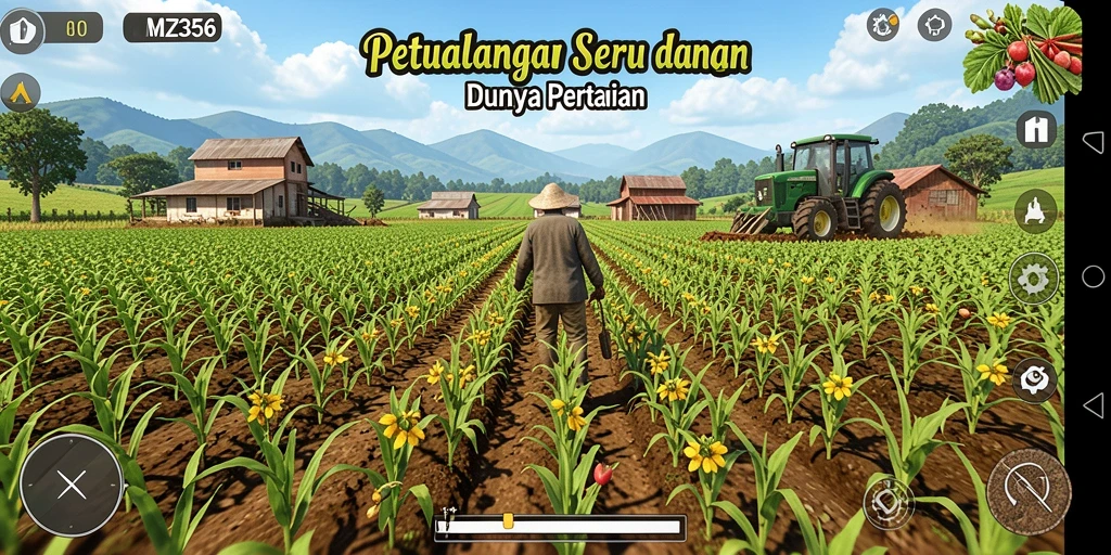 Tampilan gameplay MZ356 yang seru saat bertani.