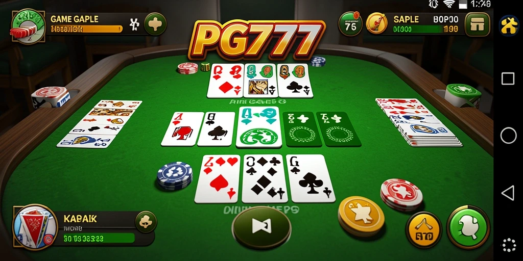 Screenshot gameplay PG777 menampilkan suasana seru permainan Gaple.
