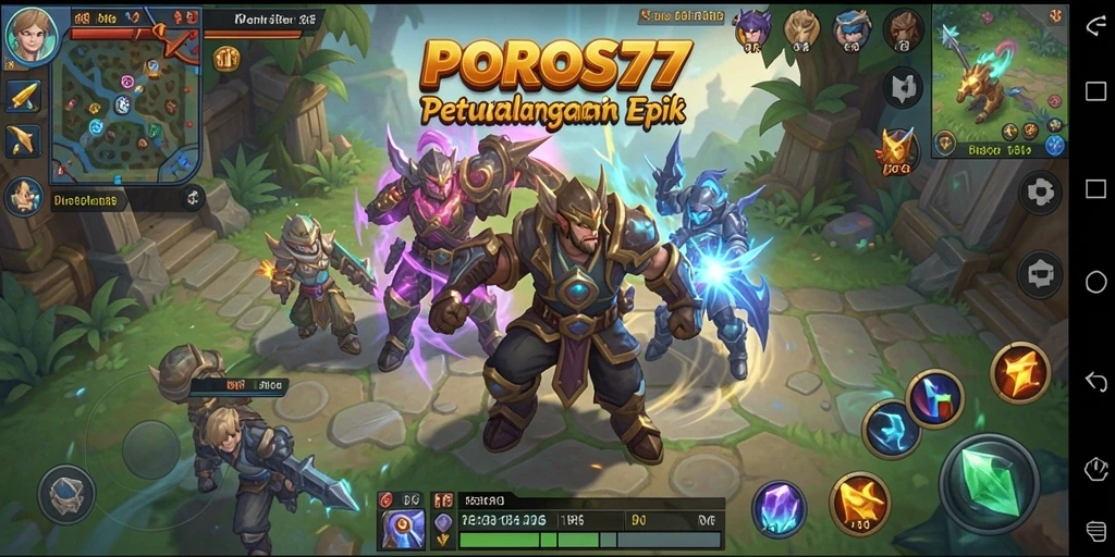 Tampilan gameplay POROS77 yang menakjubkan, aksi RPG yang mendebarkan.