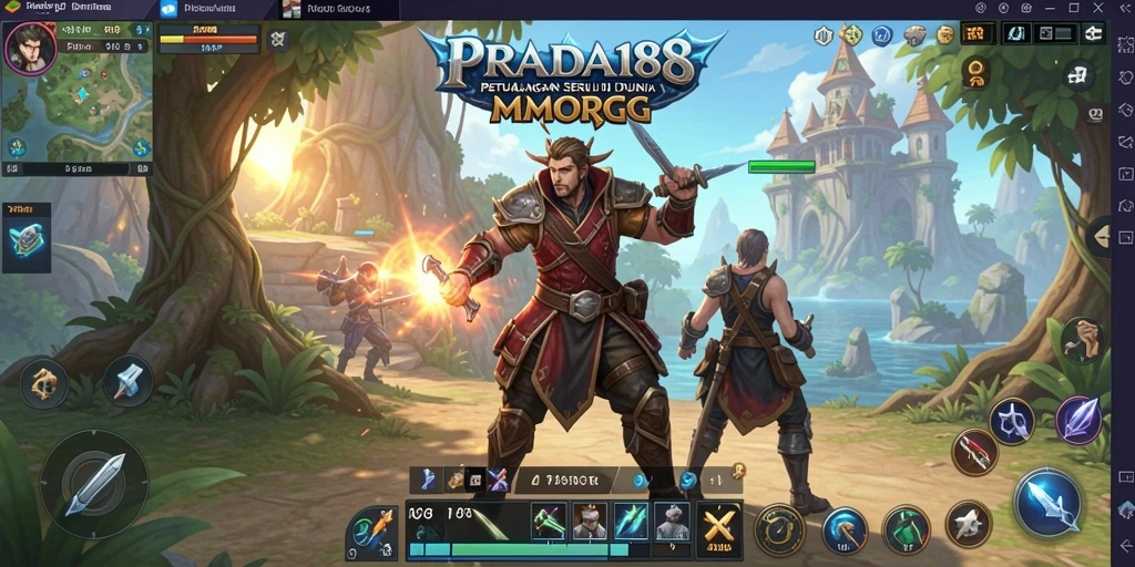 Screenshot menampilkan aksi seru dalam permainan MMORPG PRADA188.