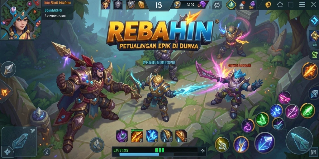 Tampilan gameplay menegangkan di arena REBAHIN.