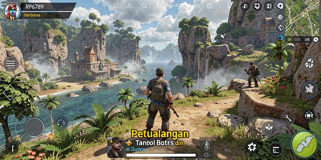 Tangkapan layar gameplay RP6789 yang menampilkan eksplorasi dunia terbuka.