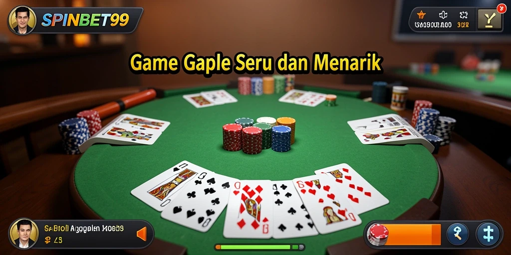 Tampilan gameplay seru SPINBET99 dalam permainan Gaple yang menarik.