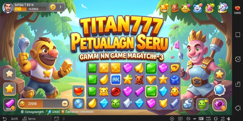 Gameplay seru dalam game Match-3 TITAN777.