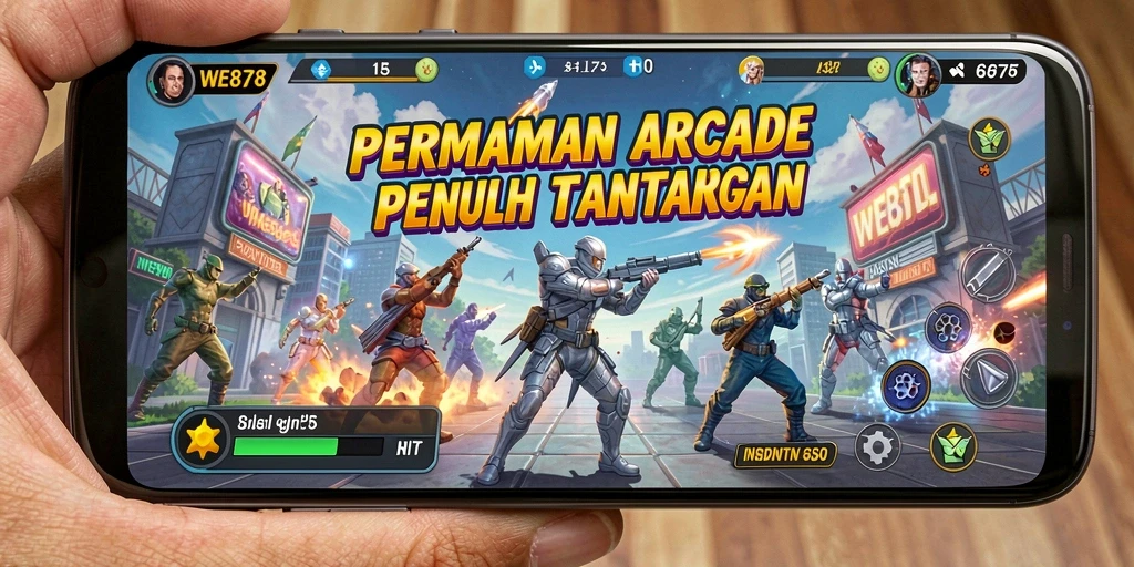 Screenshot gameplay WE878 menampilkan aksi arcade yang seru.